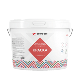 Краска акриловая Ecoroom для детских и медицинских  Х-6, супербелая, 7 кг